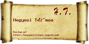Hegyesi Tímea névjegykártya