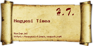 Hegyesi Tímea névjegykártya